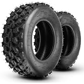 PHILTOP ATV UTV All-Terrain Tires 21x7-10,Go Kart Mini Bike Tire,4PR, Set 2 | Symmetrical Tread, Tubeless, 12mm Lugs, 330lbs Load. 21x7-10 Super Mud Tires for Off-Road, Golf Carts&amp; Utility Trailers