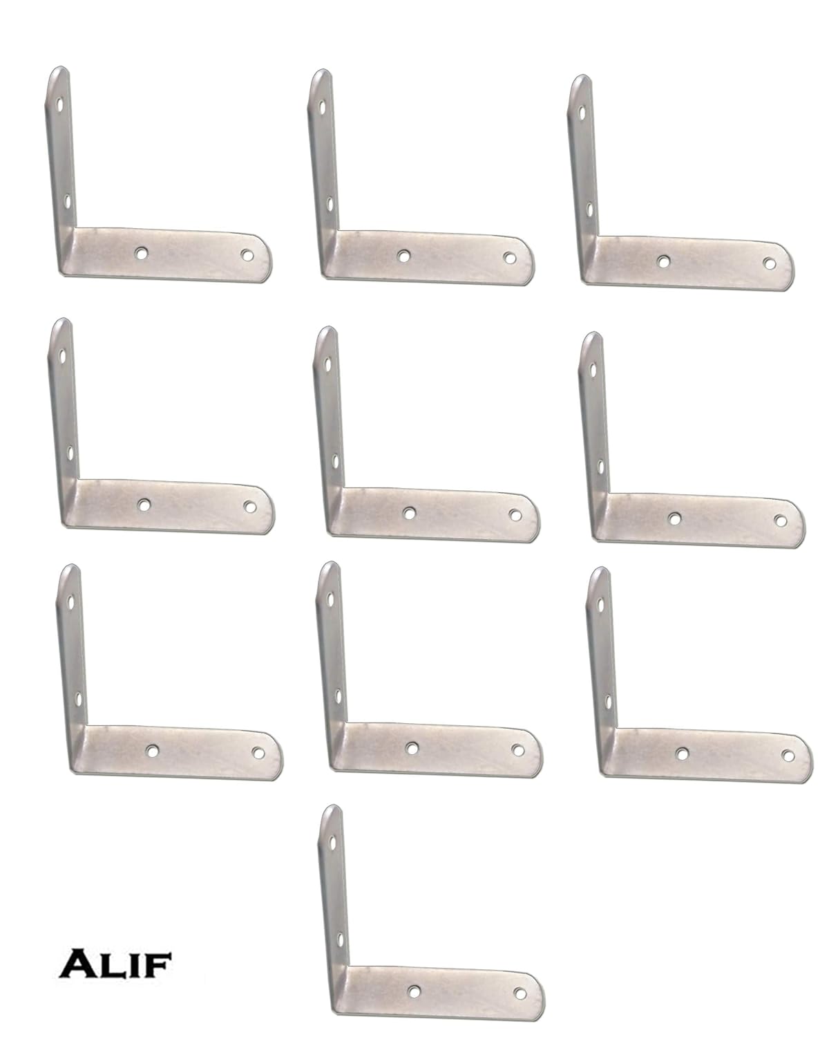 Alif 3 x 3 inch Angel Bracket/L Shaped Bracket/Chair Corner MS Iron 10
