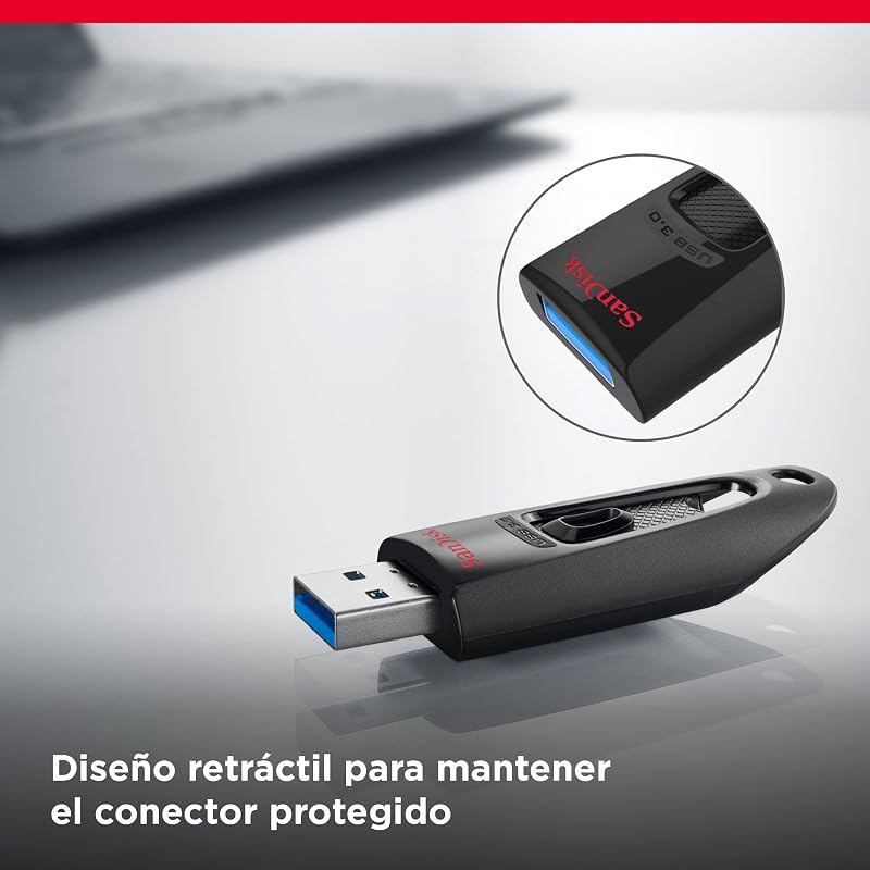 Unidade flash usb sandisk ultra 32 gb usb 3.0 até 130 mb/s de leitura - pacote duplo, vermelho/azul — foto 6 de 7