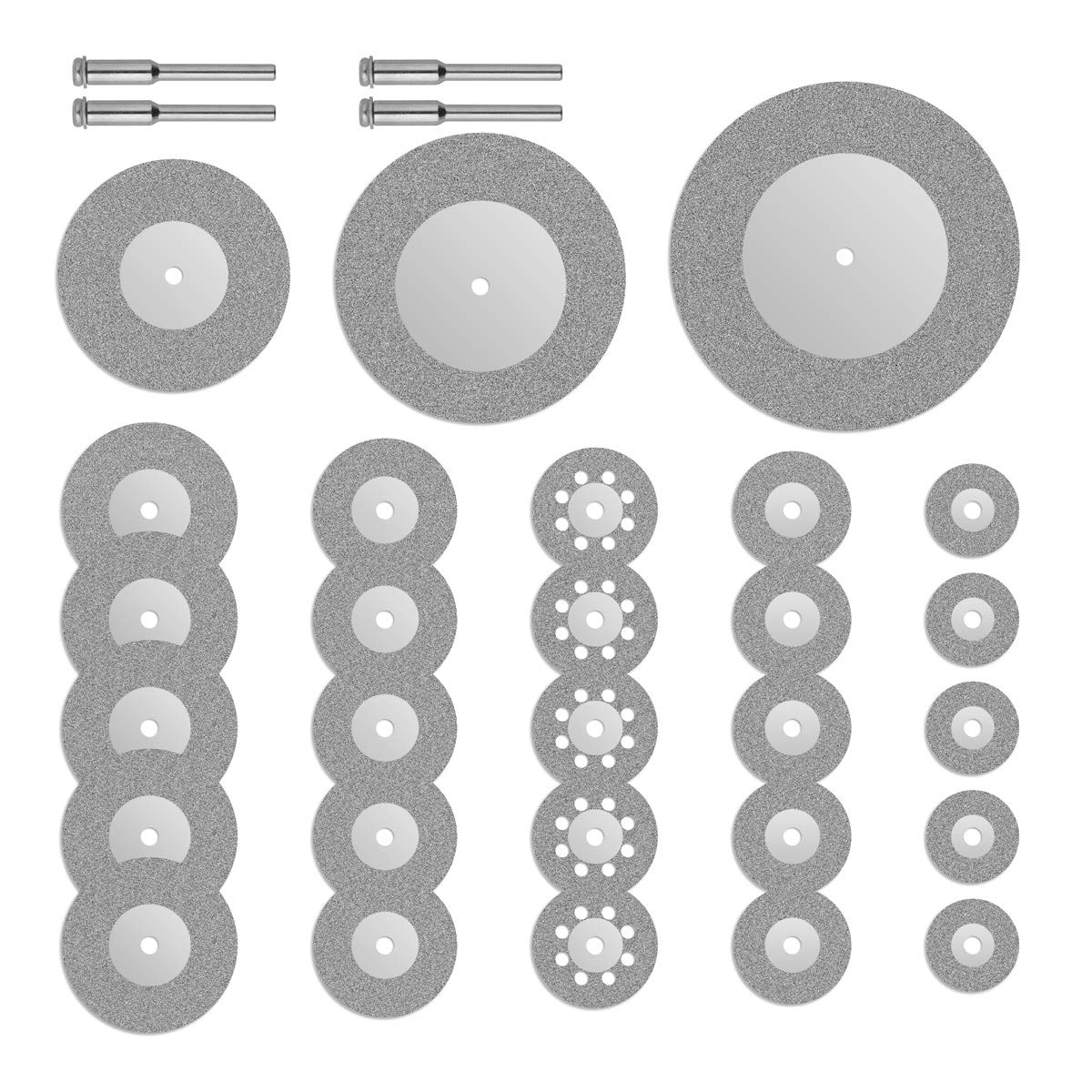 Gunpla 32 Pieces Diamond Discs Mini Wheel Circular Saw Blade 16/20/22/25/30/40/50/60mm Grinding Rotary Tools For Gemstones Glass Stone + 4pcs 1/8 inch Mandrels Shaft