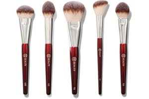 BK BEAUTY - CORE LINE EXTENSION FACE SET (5PC) - Professional Makeup Brush Set for Liquid, Cream & Powder | Premium Makeup Brushes for Flawless Application