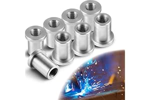 Threlaco 8 Pcs 1/2"-13 Thread Long Threaded Stepped Female Weld Nut Steel Chassis Mount Tab