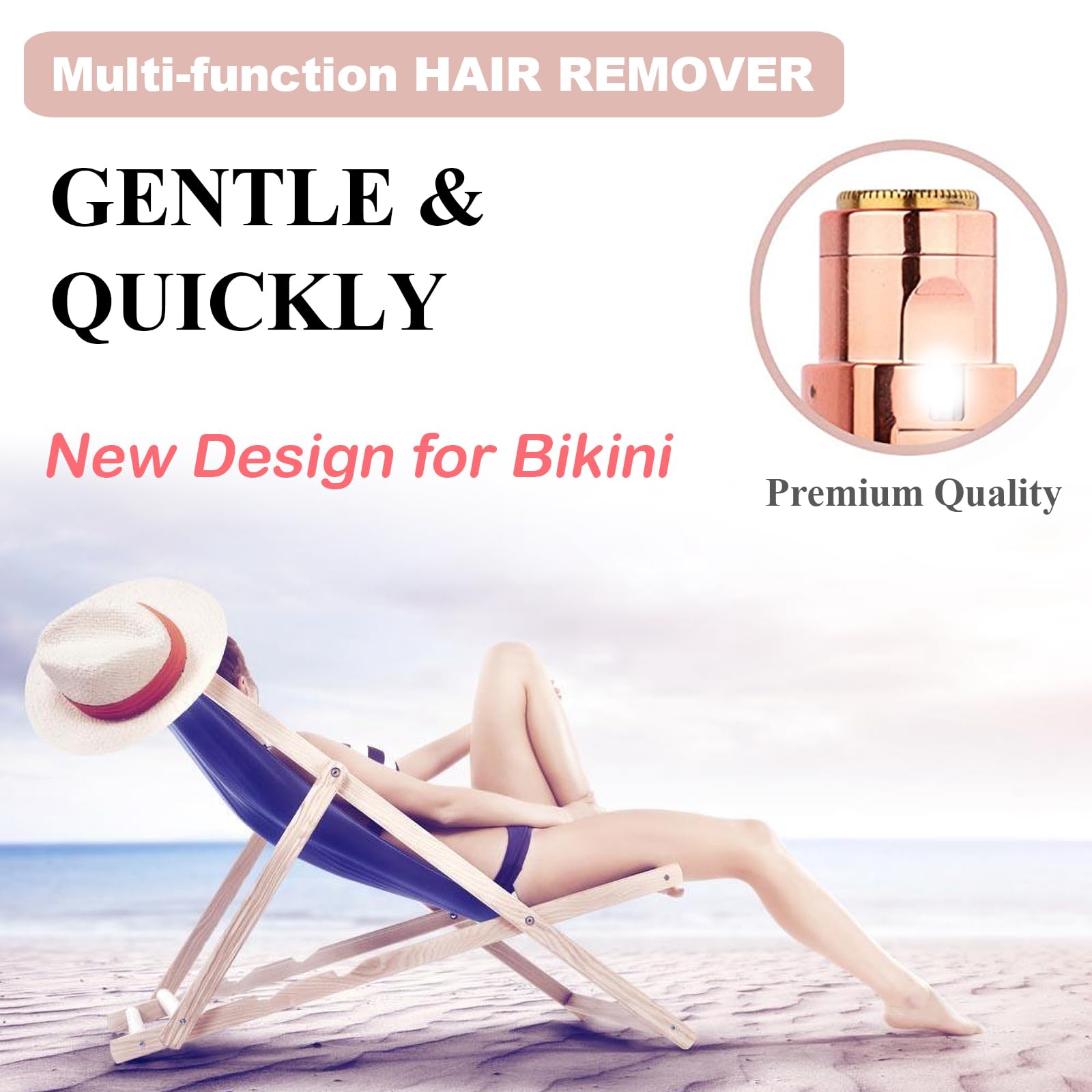 Facial Hair Remover for Women - Removal Shaver for Women - USB Rechargeable Lady Face Razor Trimmer for Face Lips Chin Peach Fuzz Arms Legs and Bikini Line