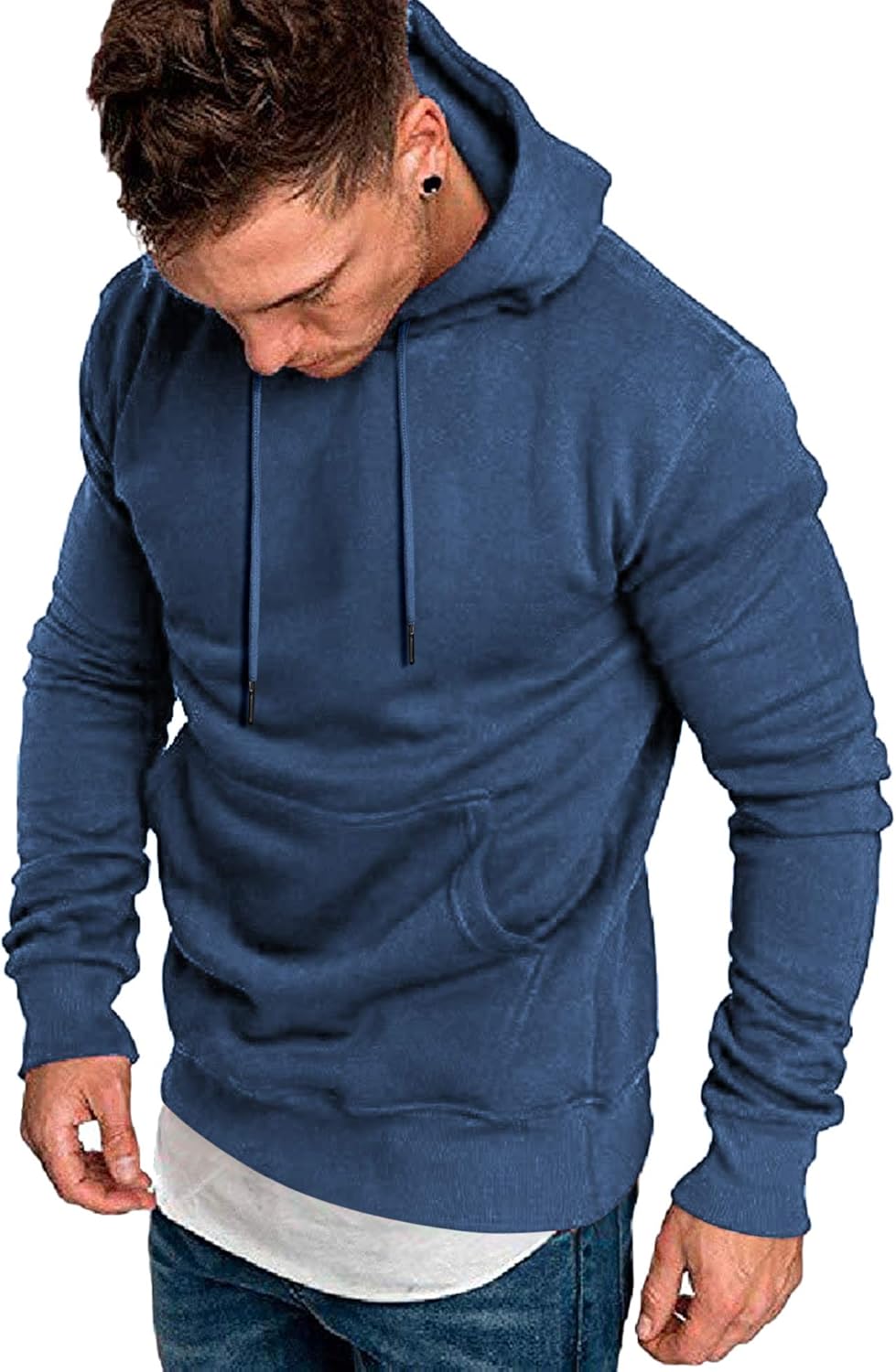 COOFANDY Men's Hoodies Sweatshirts Cotton Fleece Lightweight Long Sleeves Athletic Pullovers: Clothing