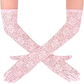 Brimekichio Lace Gloves Women, Tea Party Long Elegant Opera Lace Gloves Costume Floral Pattern Arm Elbow Length - 18.9in