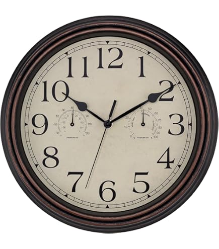 Amazon.com: Westclox Indoor/Outdoor Wall Clock with Temperature