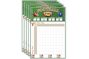 GIURKUU 5 Pcs Football Pool Poster, 11‘' x 16.08'' Football Squares Board 100 Grids, Game Party Supplies 2026