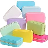 Sweetude 10 Pieces Nylon Makeup Bag Cosmetic Bags for Women Reusable Makeup Organizer Bag Cosmetic Travel Bag Big Capacity Toiletry Travel Organizer with Zipper (Macaron Color)