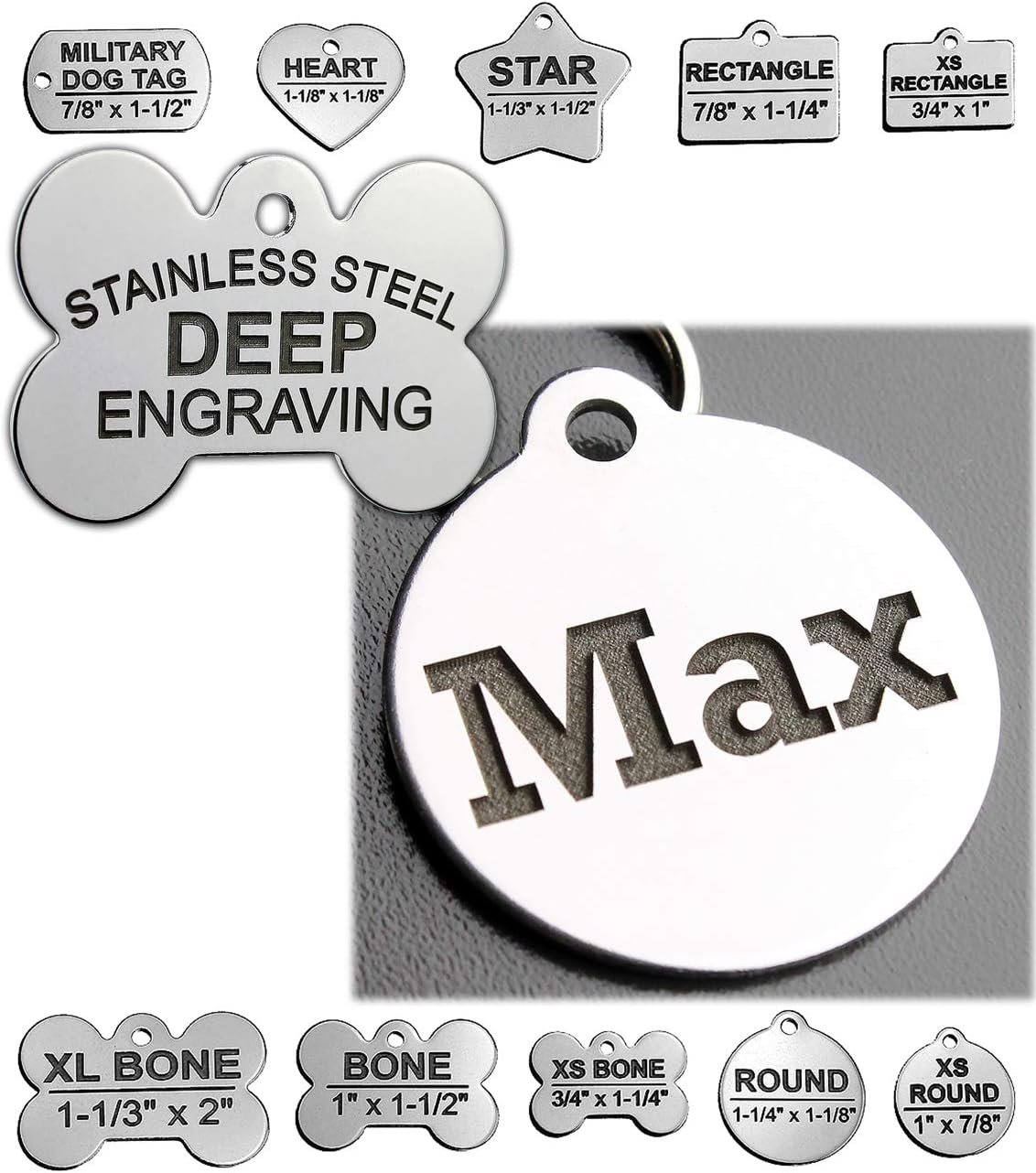 deep engraved pet tags