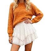 Seawhisper Skirt with Shorts Flowy Skorts for Woman Dressy Casual Boho Ruffle Tiered Skorts XS-XXL