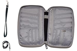 ARTOS Large Family Passport Holder for 8 | Family Passport Holder for 6 | Multiple Passport Holder Family | Travel Document Organizer w/RFID Blocking,Removable Wrist Strap & Crossbody | Airplane Essentials