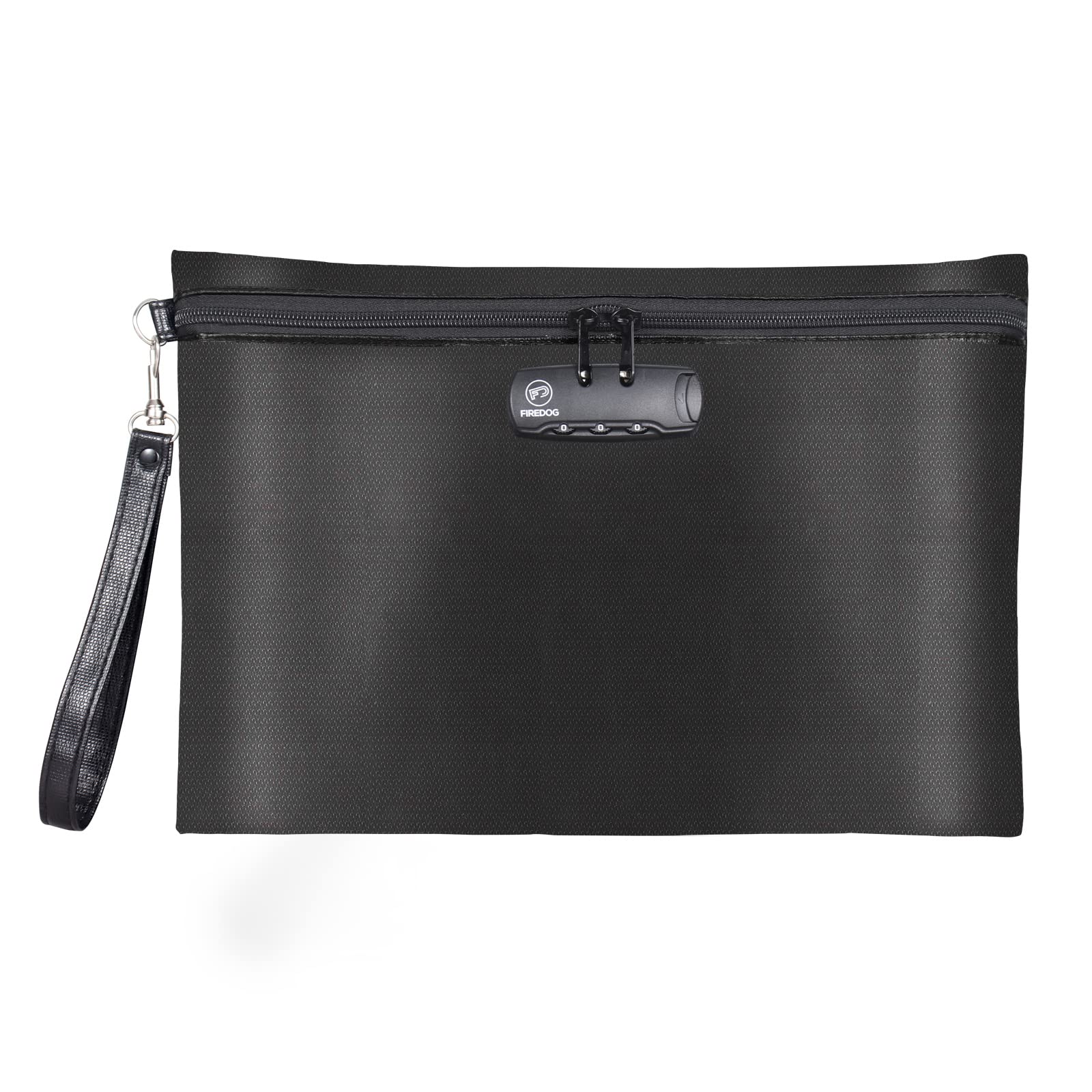 FIREDOG Fireproof Document Bag with Lock, Fireproof Waterproof Money Bag Safe Storage Pouch for A4 Documents, File,Cash and Valuables(Black, 14"x10")
