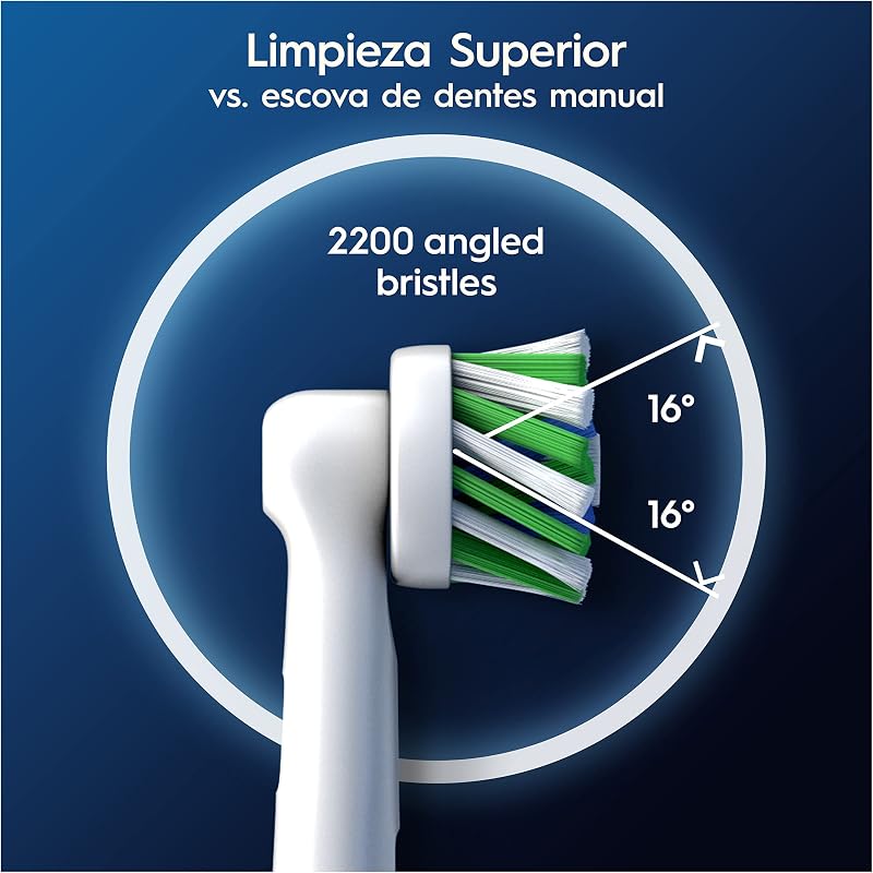 Recargas de escova de dentes elétrica oral-b pro crossaction, pacote de 12 cabeças, branca - original (tamanho caixa postal)