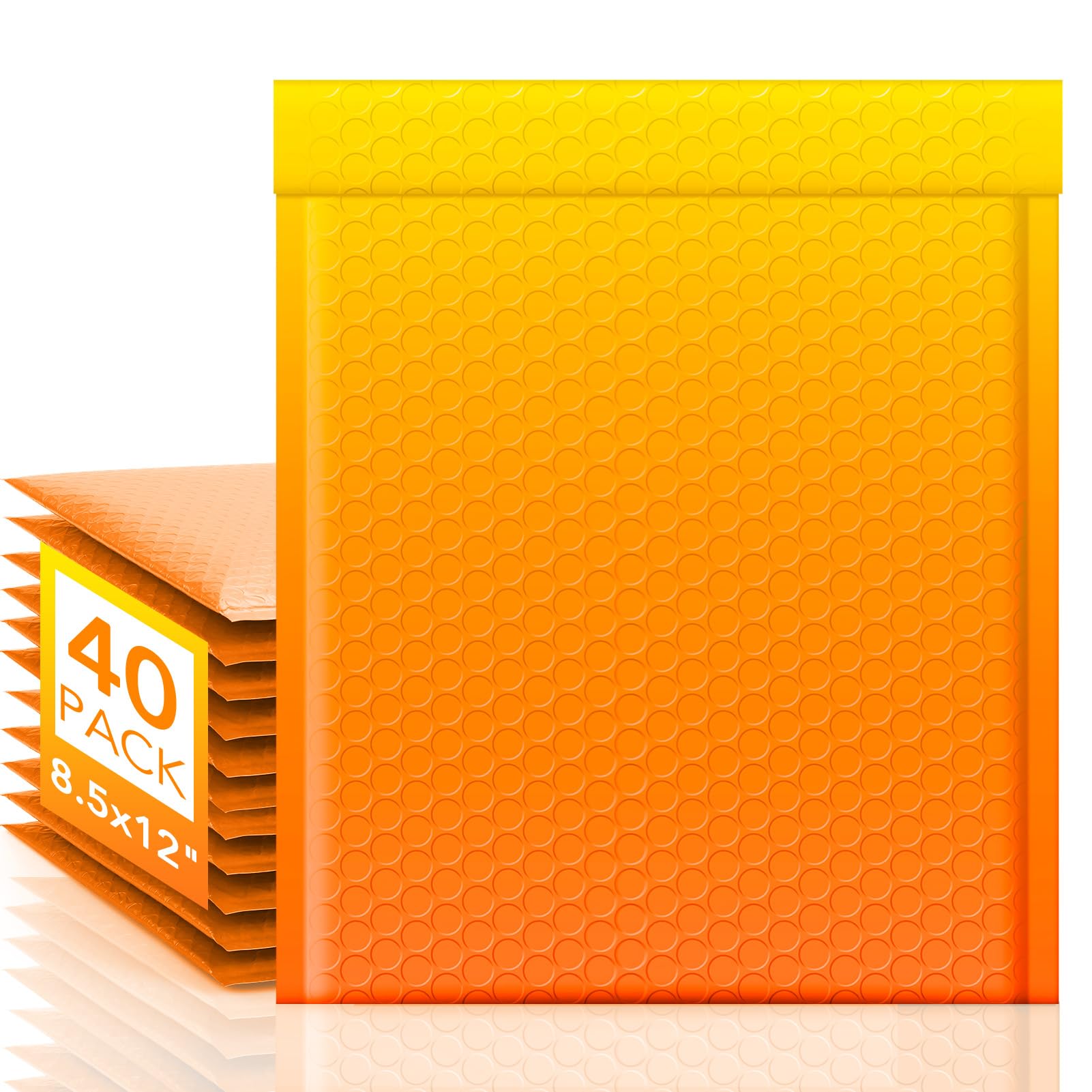Photo 1 of Fuxury Bubble Mailers 8.5x12" 40 Pack Padded Envelopes Usable Size 8.5x11" Thick Mailing Envelopes Bubble Opaque Padded Mailers Shipping Bags for Mailing Jewelry Makeup Small Business #2 YellowOrange