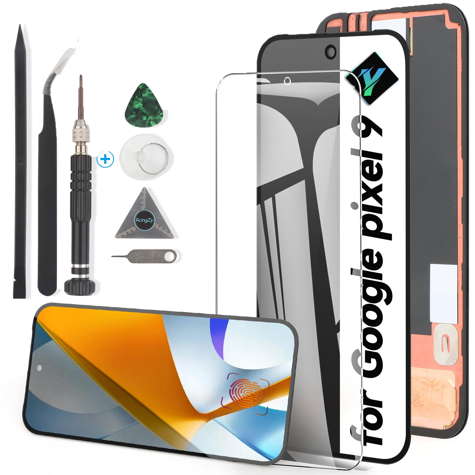 Photo 1 of YWLRONG OLED for Google Pixel 9 Screen Replacement for Google Pixel 9 G2YBB GUR25 G1B60 LCD Display Touch Screen Digitizer Assembly Replacement with Tools(Fingerprint Support)