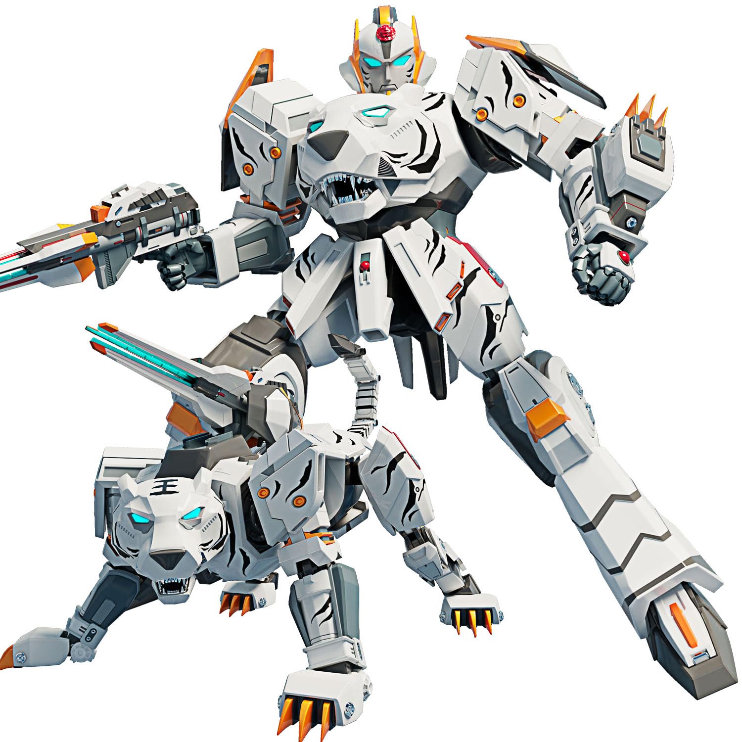 Photo 1 of Wenbeier Animal Transforming Robot Toys 10 Inches Tiger Action Figure for Kids Deformation Assembly Robot for Boys & Girls Ages 6 7 8 9 10