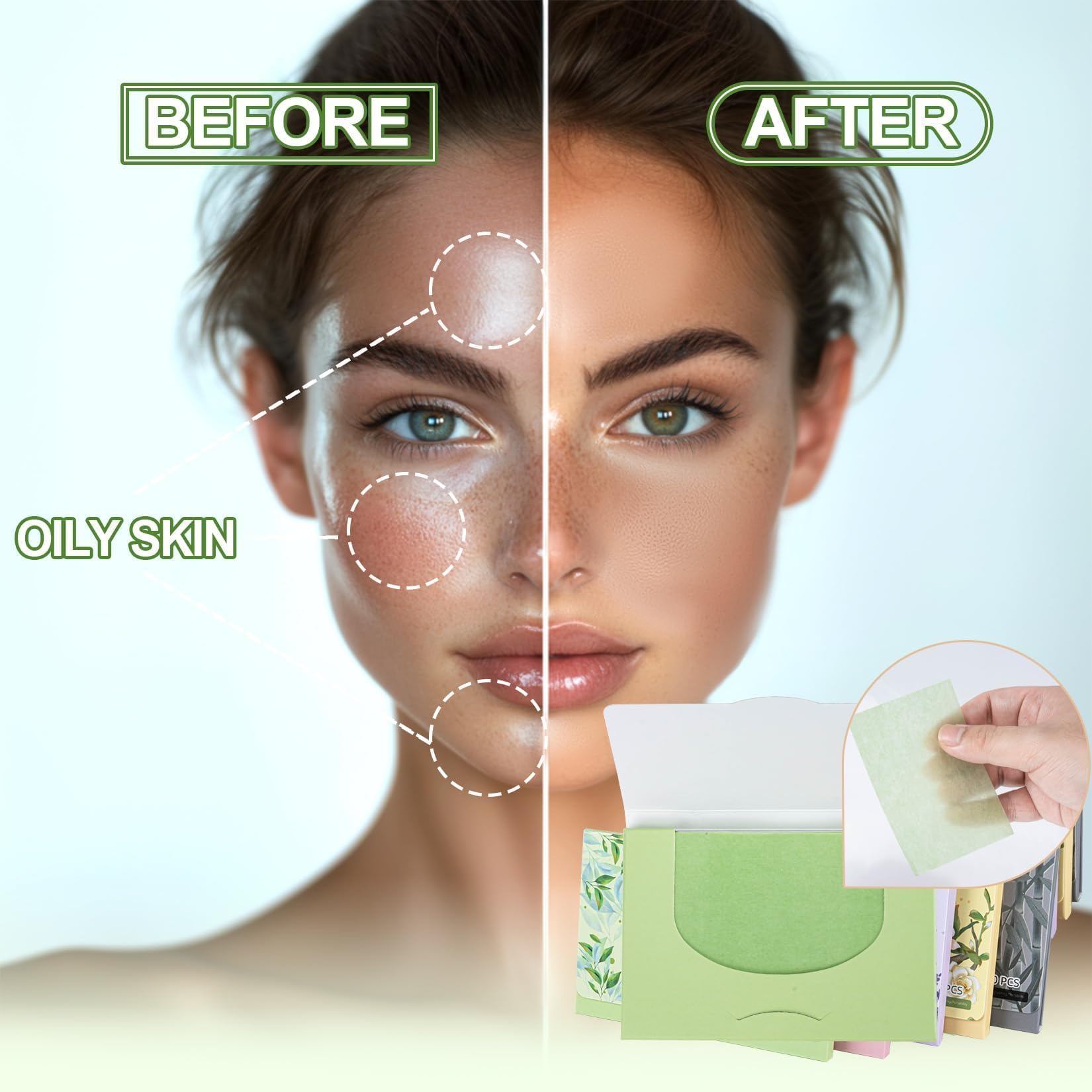 5 Packs Oil Blotting Sheets for Face - MAQIHAN 5 Scents,750 Counts Oil Absorbing Sheets Blotting Paper for Oily Control Skin Paper Face Oil Sheets Premium Bamboo Charcoal Blotter Paper for Women