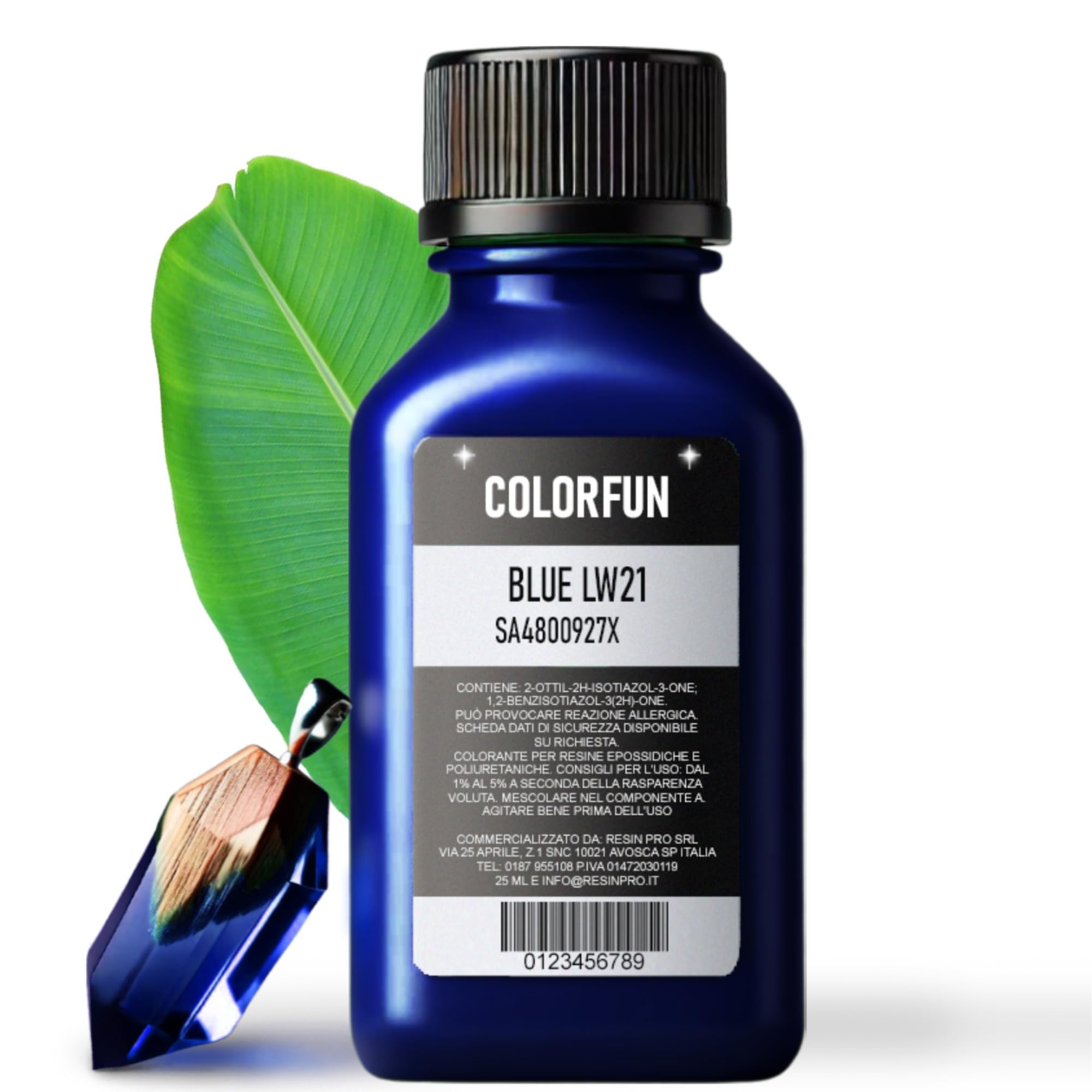 Resin Pro Colour Fun Brilliant Blue Dye Colour, Colouring Liquid Pigment for Transparent Epoxy Resin, Ideal for Arts, Hobbies and DIY - 50 ml