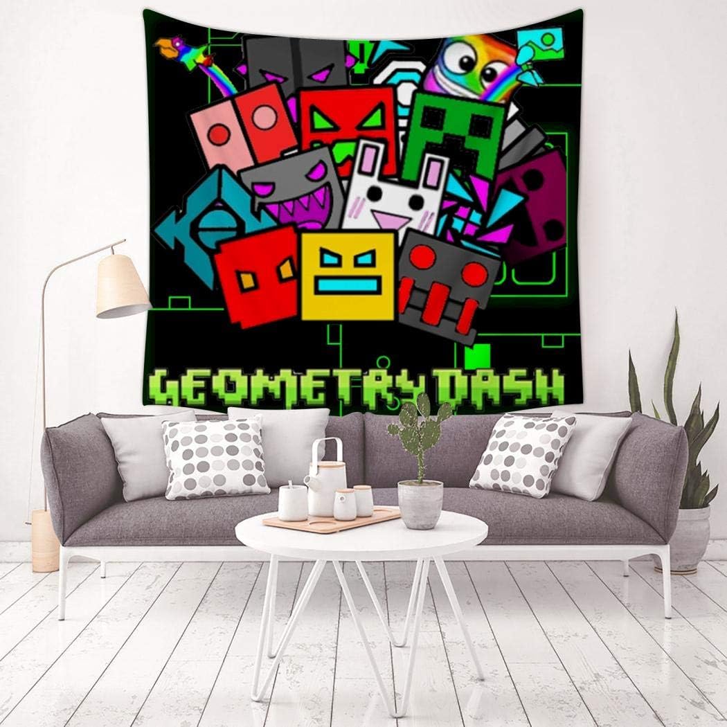 FG7SS6AA5 Geo-me-Try Green Dash Tapestries Decor Wall Hanging Art Tapestry Mural Bedroom Living Room Tablecloth