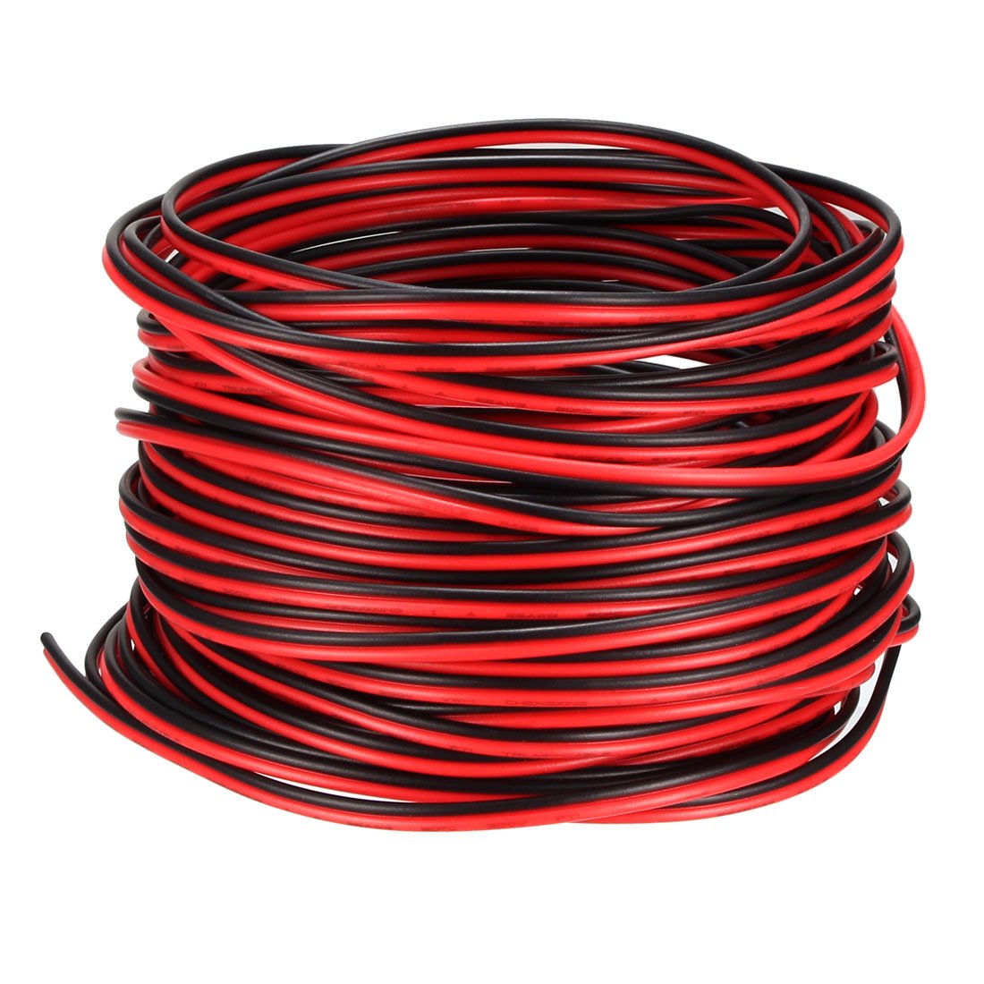 sourcing map Red Black Wire 2pin Extension Cable Cord 28 AWG Parallel Wire Tin Plated Copper 15M Length for LED Strip Light