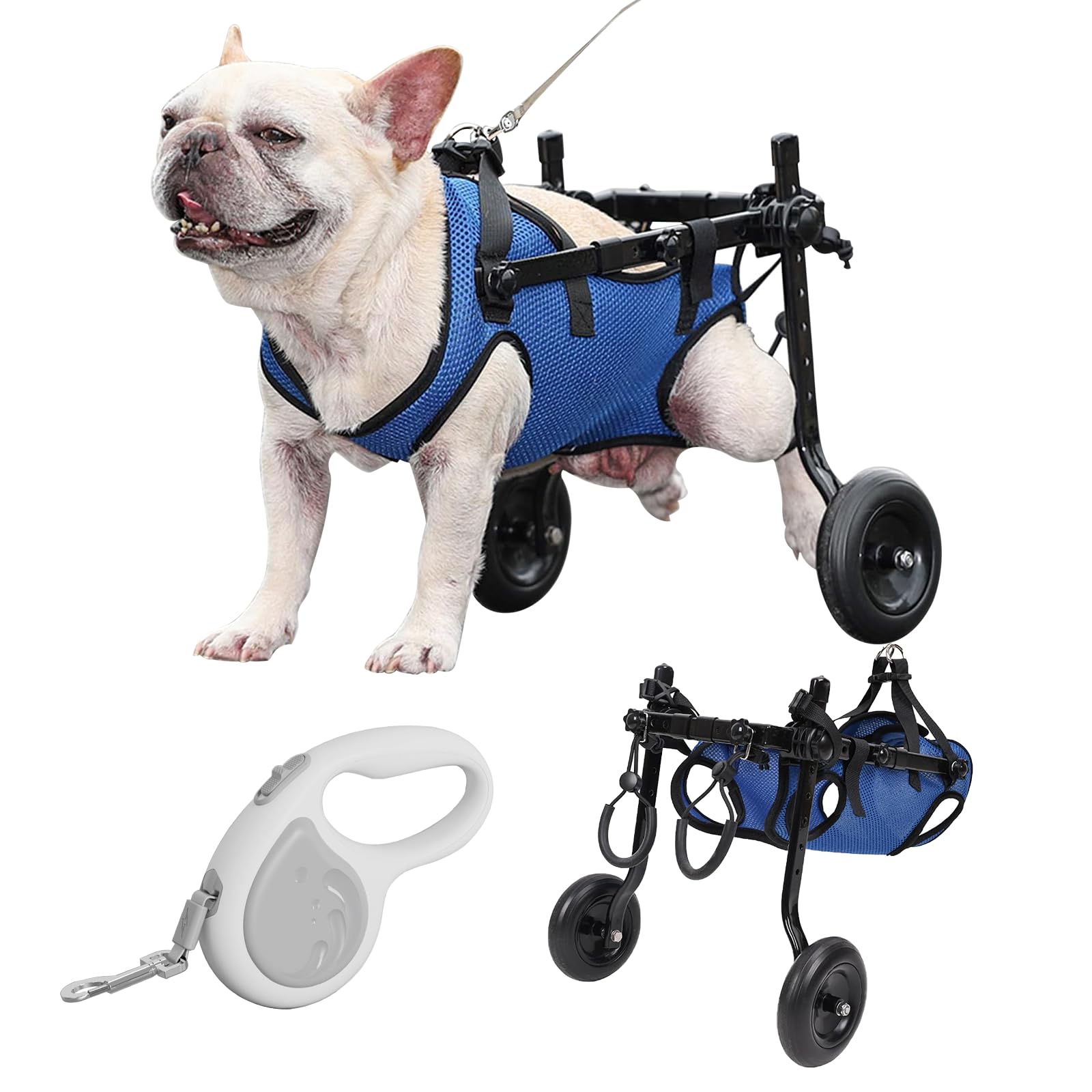 Photo 1 of Dog Wheelchair for Back Legs with Pet Traction Rope, Medium Wheelchair for Dogs with Disabled Hind Legs Walking Adjustable Dog Carts with Heavy Duty Wheels