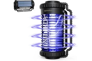 Solar Bug Zapper for Outdoor Indoor, 4200V UV Mosquito Killer Lamp Waterproof Electronic Mosquito Zapper Fly Catcher Traps, F