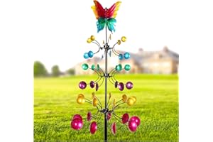 LARIANDER Wind Spinners Outdoor for Yard and Garden Large, Kinetic Wind Spinner Metal Large, Windmill for Yard Decor, Birthday Gifts for Women(79 x 16.5 Inches)