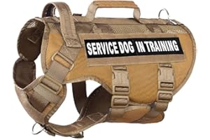 DNALLRINO No Pull Tactical Dog Harness for Medium and Large Dog, Air Mesh Dog Vest Harness, Breathable Military Dog Molle Ves