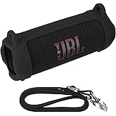 Peyyargo Silicone Cover Compatible with Flip 7 Portable Waterproof and Drop-Proof Speaker (Black)