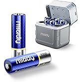 Miady 8 Pack Rechargeable Batteries AA Lithium with Fast Charger, 1.5V 3000mWh High Capacity Lithium AA Batteries with 2000+ 