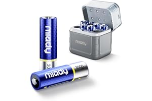 Miady 8 Pack Rechargeable Batteries AA Lithium with Fast Charger, 1.5V 3000mWh High Capacity Lithium AA Batteries with 2000+ 