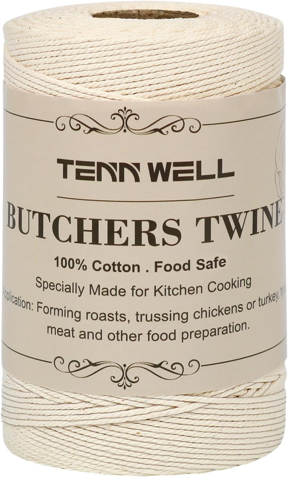 Tenn Well Butchers String 656 ft Cotton Kitchen Twine Food Safe Beige 1mm