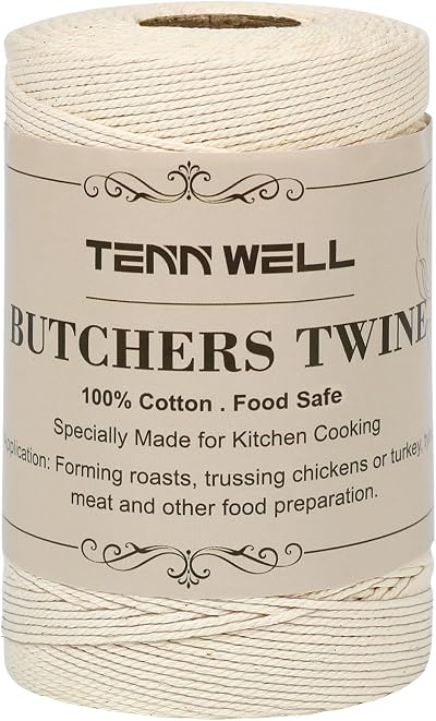 Tenn Well Butchers String 656 ft Cotton Kitchen Twine Food Safe Beige 1mm