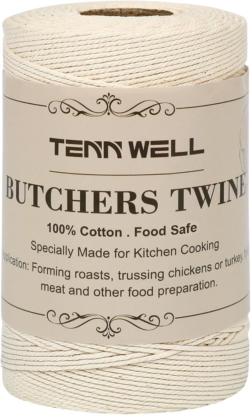 Tenn Well Butchers String 656 ft Cotton Kitchen Twine Food Safe Beige 1mm