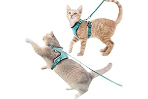 Luxelle 2 Pack Escape-Proof Cat Harness and Leash Set for Walking – Adjustable No Pull Soft Vest with Easy-Wear Buckle, Reflective Straps, Breathable Mesh – Outdoor Travel Harness for Cats & Kittens