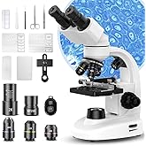 Compound Binocular Microscope for Adults, Professionals & Kids, 40X-2000X Magnification with LED Illumination, Mechanical Stage, WF2x & WF25x Eyepieces,Compatible for Lab, School, Home Education