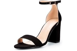 COASIS Women's Chunky Block Heels Open Toe Ankle Strap 3.5 Inch Heeled Sandals