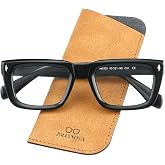 JOLLYNOVA Sutton Retro Rectangle Acetate Thick Glasses Frame Prescription Optical Eyewear for Women Men 53-21-148mm