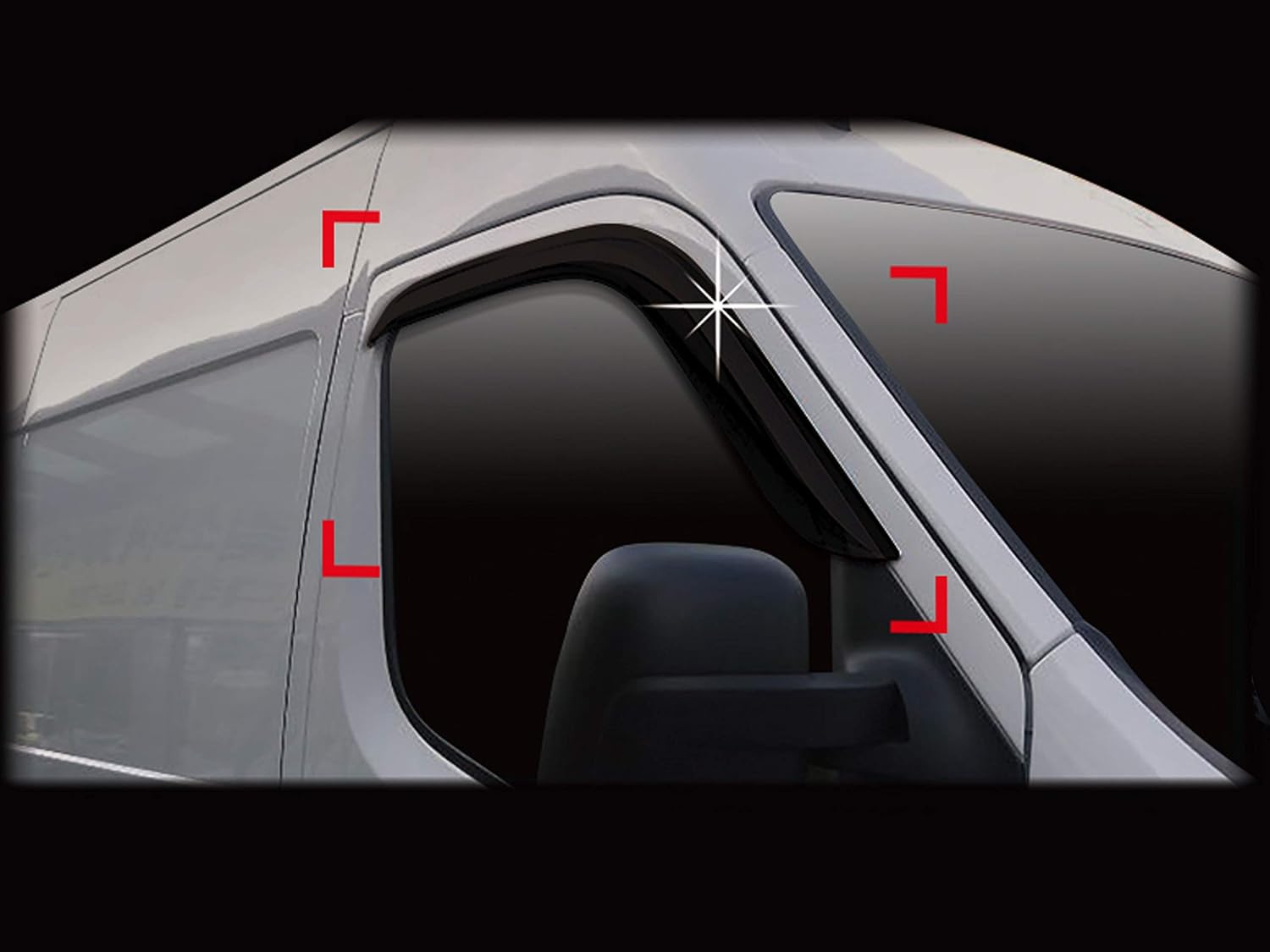 Auto Clover Wind Deflectors Set for Renault Master 2010-2025 (2 Pieces), Tinted Black