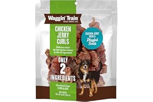 Waggin' Train Chicken Jerky Curls Dog Treats, Made with 100% Real Chicken Breasts, Only Two All-Natural Ingredients, Great High Protein Dog Treat, Easily Digestible for Big or Small Dogs, 16 oz. Pouch