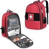 Gatycallaty First Aid Backpack Emergency Medicine Bag Empty Survival Trauma Bags First Responder for Outdoor Travel Office (Red)