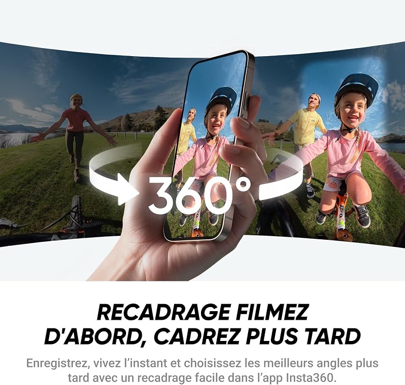 X4 Air Pack Démarrage Noir - Caméra 360 8K, Légère 165 g