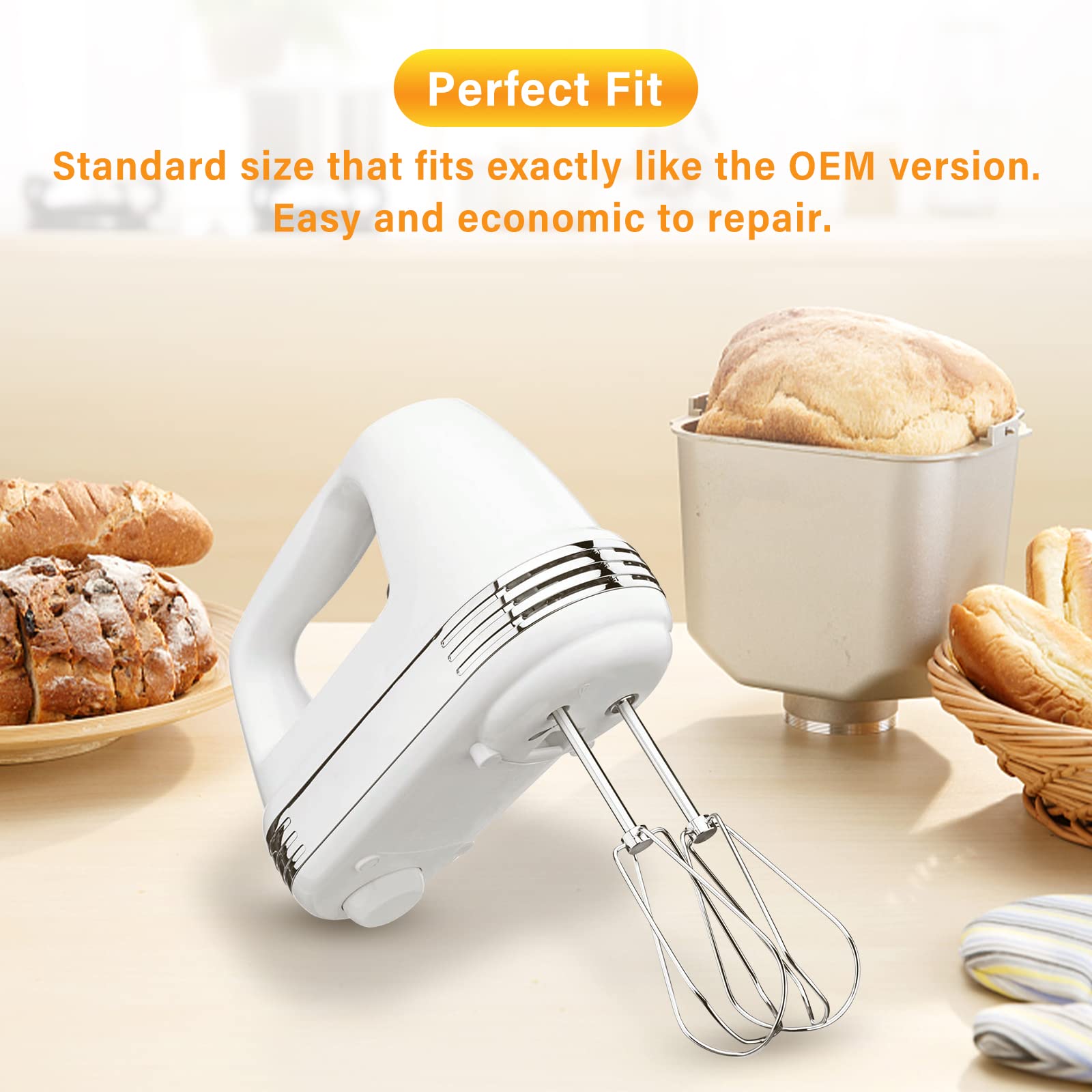 ANTOBLE Hand Mixer Beaters Compatible with Cuisinart HM-90s HM-70 HM-50 CHM-3, 9 7 5 3 Mixer Attachments Replacement Parts CHM Series Stainless Steel Whisk Hand Turbo Mixer Beater for Cuisinart, #