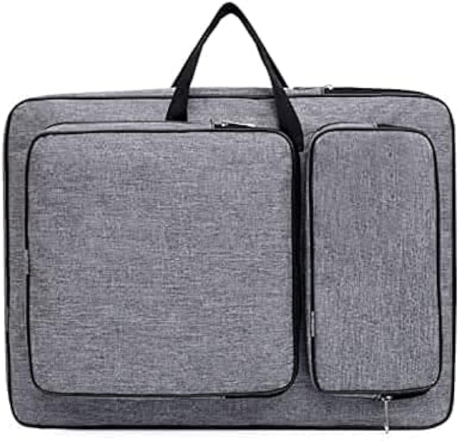 A3 Art Portfolio Case Folder Waterproof Canvas Artwork Storage Portable Drawing Board Backpack Artist Portfolio Carrying Tote Bag Large Drawing Painting Pads Case Artist Organizer for Women Men,Grey