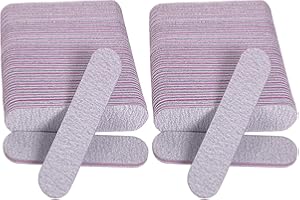 AHATOPIA Nail Files (50 Pack), 3.6 Inches Emery Board Nail Files for Acrylic and Natural Nails, 100/180 Grit Small Double Sided Fingernail Filer Bulk Mini Professional Finger Nail Filer Manicure Set Gray