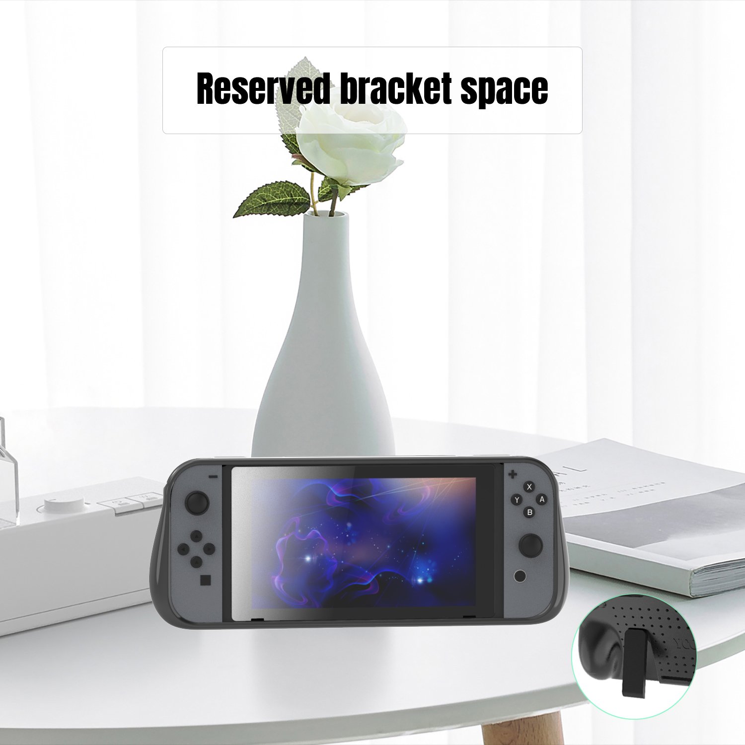 Protective Case for Nintendo Switch, Comfortable Soft TPU Full Body Protection Shock Absorption Heat Dissipation Design Cover Case for Nintendo Switch (Grey)