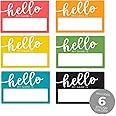 Hello My Name is Stickers / 250 Trendy Name Tag Stickers / 6 Bright and Unique Colors