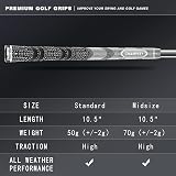 CHAMPKEY Premium Hybrid Golf Grips 13 Pack All Weather Midsize Grey view 6