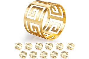 URWOOW Luxurious Hollow Out Design Napkin Rings Holder Elevate Your Dining Experience with Exceptional Craftsmanship Set of 12 for Wedding Dinning Birthday Parties (Gold)