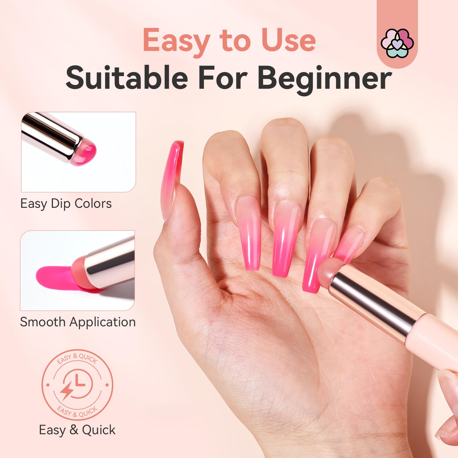 SAVILAND 2PCS Silicone Nail Brush: Reusable Chrome Nail Powder Applicator Nail Brush for Ombre Aura Nails Ombre Nail Brush Nail Art Gradient Painting Brush for beginners - Image 4